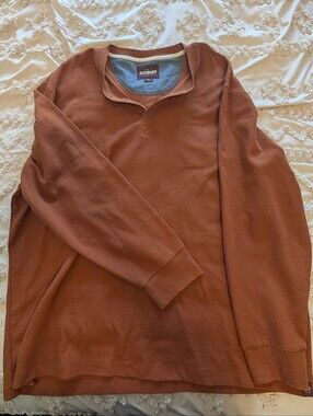 Alesbury Men's Plus Size Rust Henley Pullover Sweatshirt